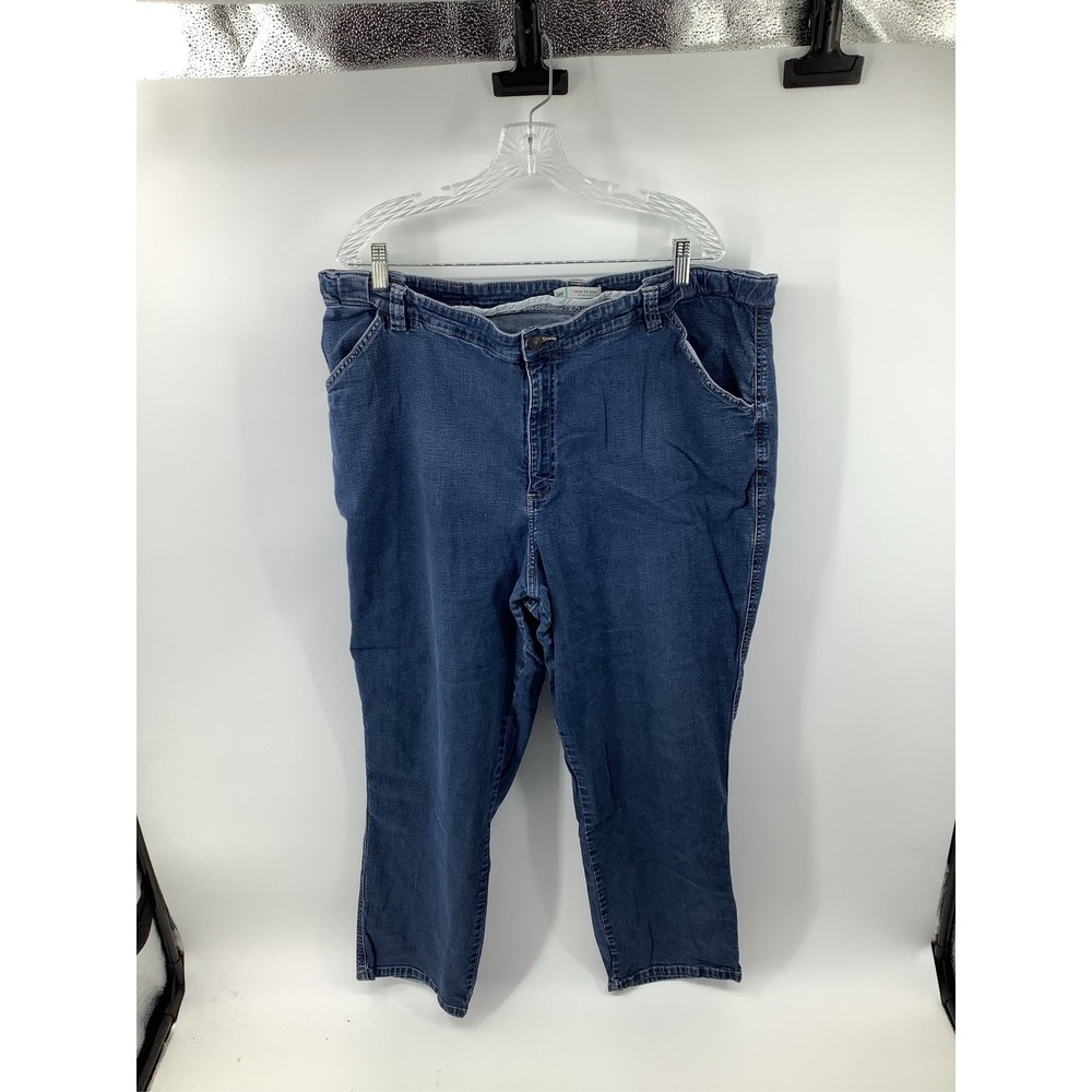 Lee Easy Fit Medium Wash Straight Leg Stretch Denim Jeans Womens 24W/M Blue
